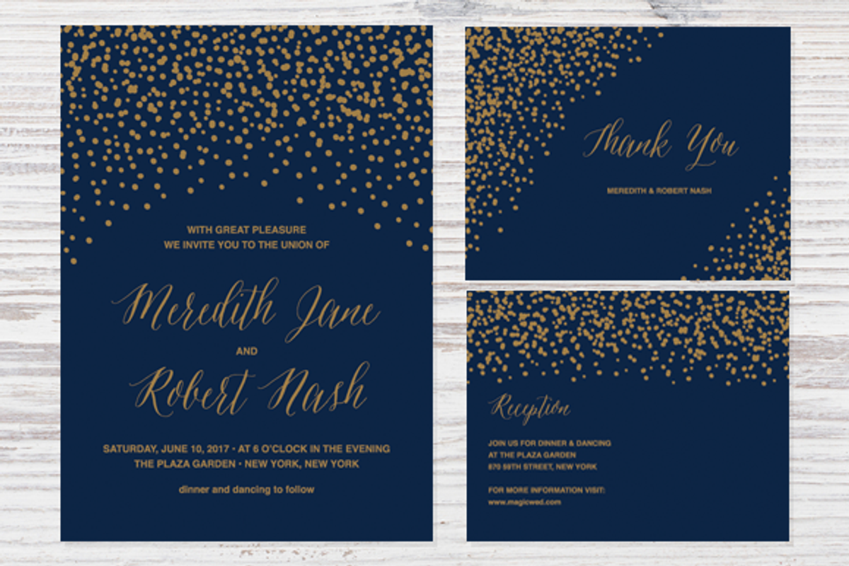 Confetti Wedding Invitation, an Invitation Template by Pixejoo (Photo 1 of 4)