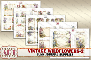 Wildflowers Junk Journal Supplies-2