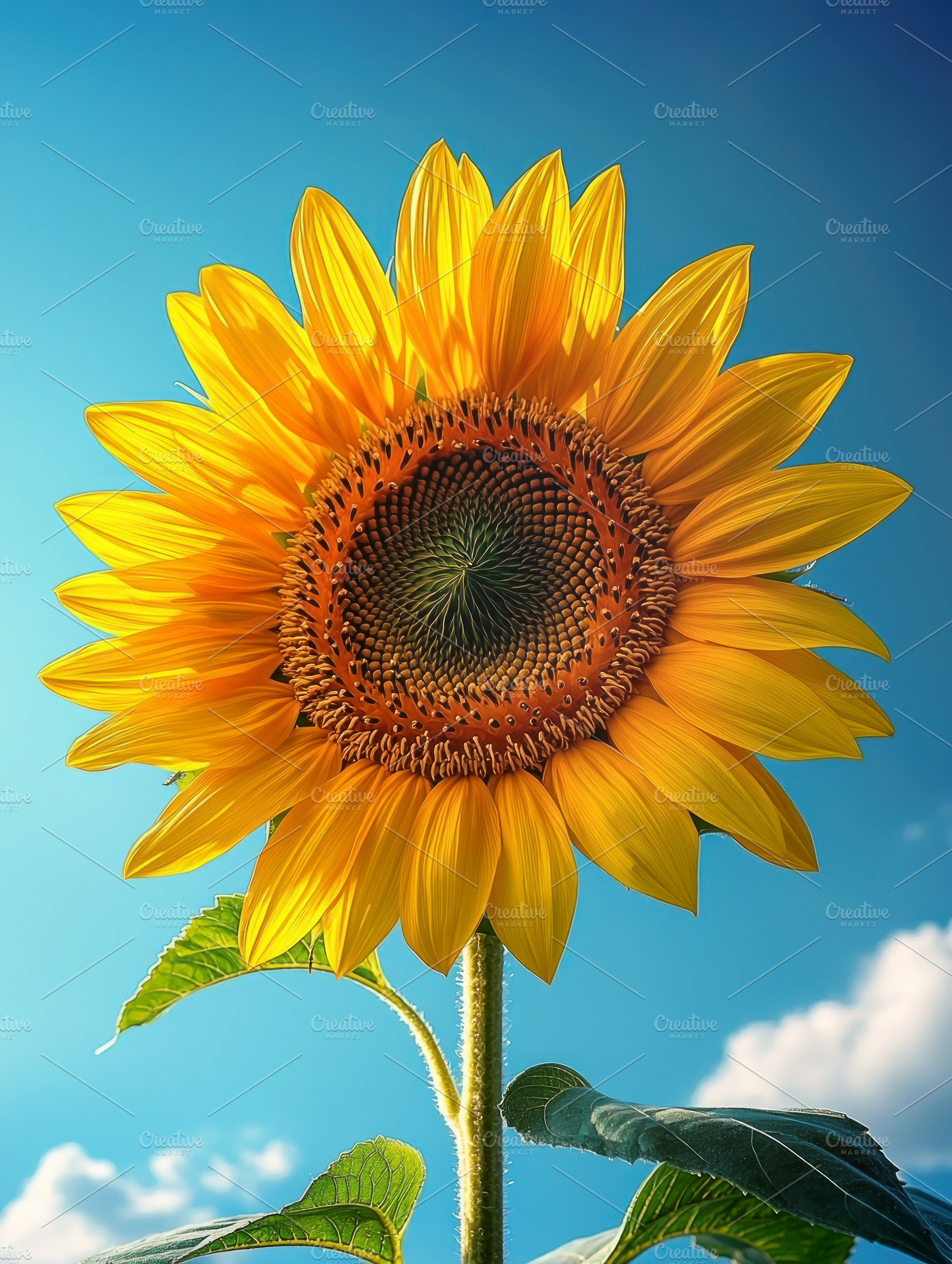 Golden sunflower in vibrant full bloom with detailed petals and, a Nature Photo by José Manuel Gelpi
