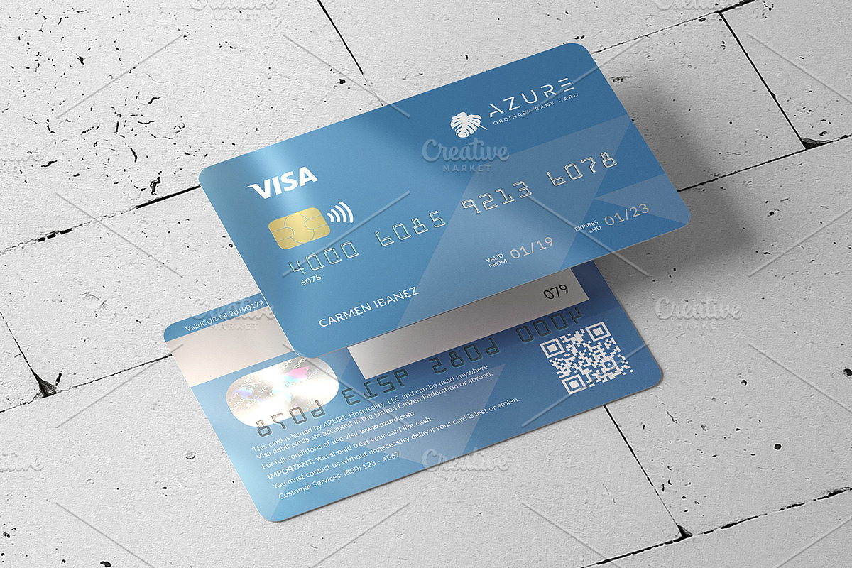 Azure Bank Card, a Card Template by fisihsani (Photo 4 of 11)