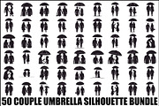 50 Couple Umbrella Silhouette Bundle, an Illustration by Designs_River (Thumbnail 1 of 51)