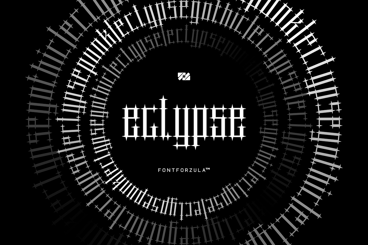 Eclypse Typeface, a Symbol Font by Font For Zula™ (Photo 1 of 11)