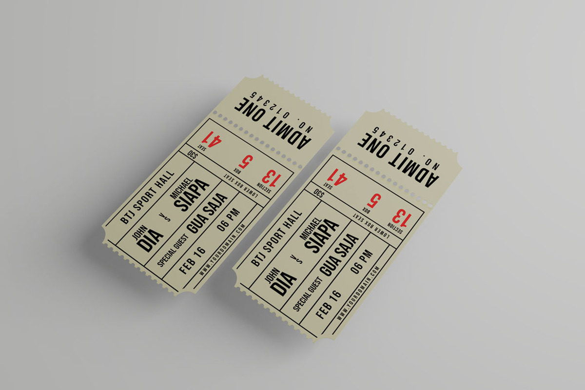 Event Ticket Mockup, a Product Mockup by Alhaytar