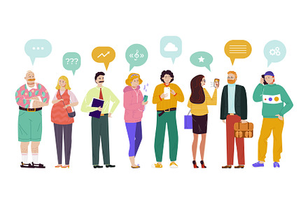 Group people speech bubbles