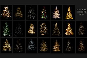 Christmas Tree Lights Bokeh Overlays