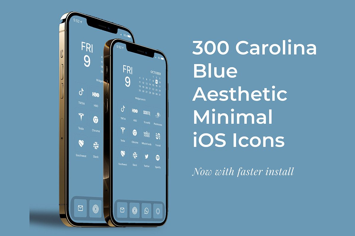 300 Carolina Blue iOS 14 Icon Pack, an Icon by A Good Design Studio (Photo 1 of 4)
