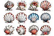 Whimsical Summer Seashell Clipart, an Illustration by DreamArtGraphic (Thumbnail 4 of 4)