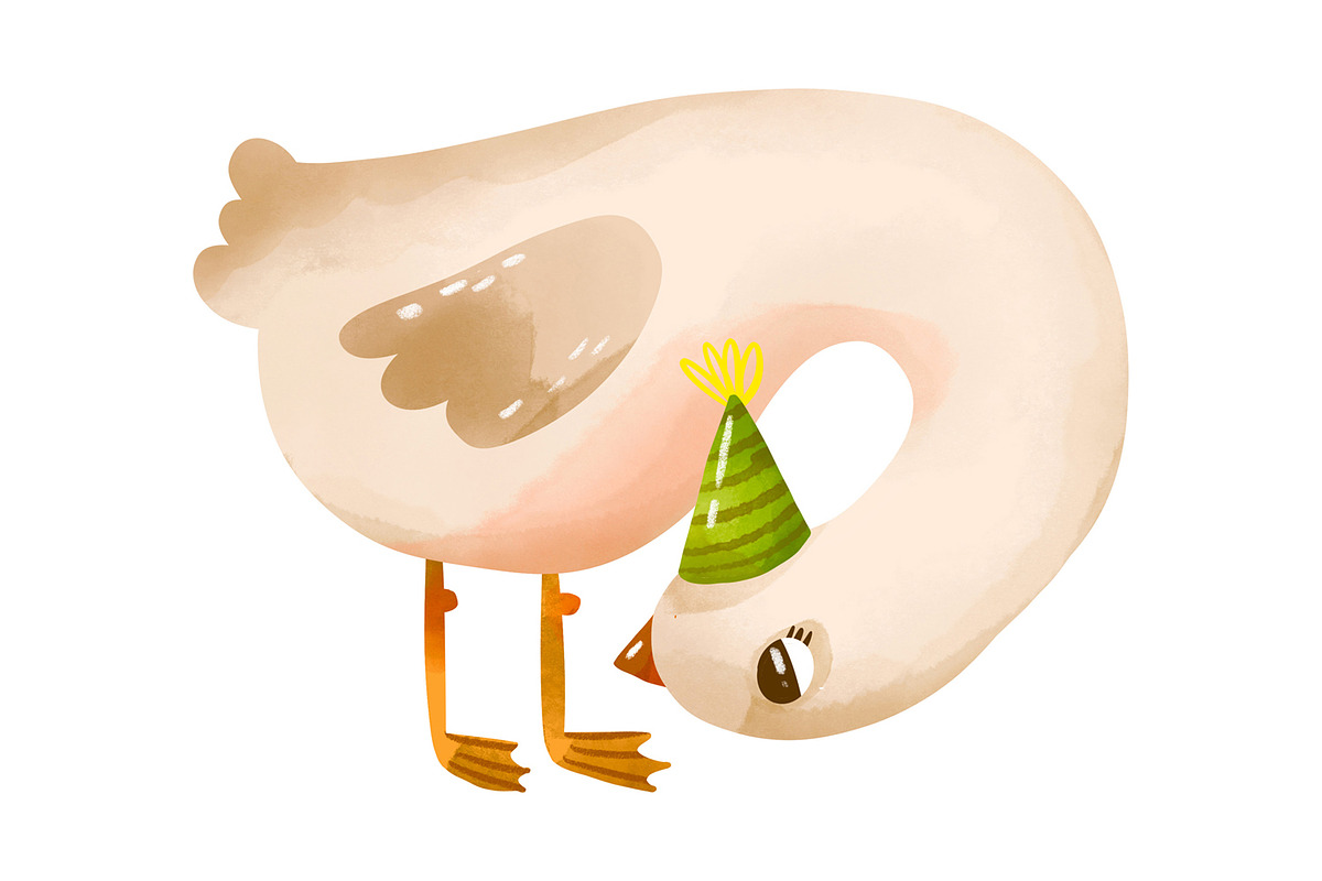 Green Birthday Goose Clipart Set, an Animal Illustration by the_myro (Photo 10 of 10)