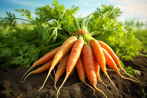 Fresh carrot on the ground, a Food & Drink Photo by AlyaAnd