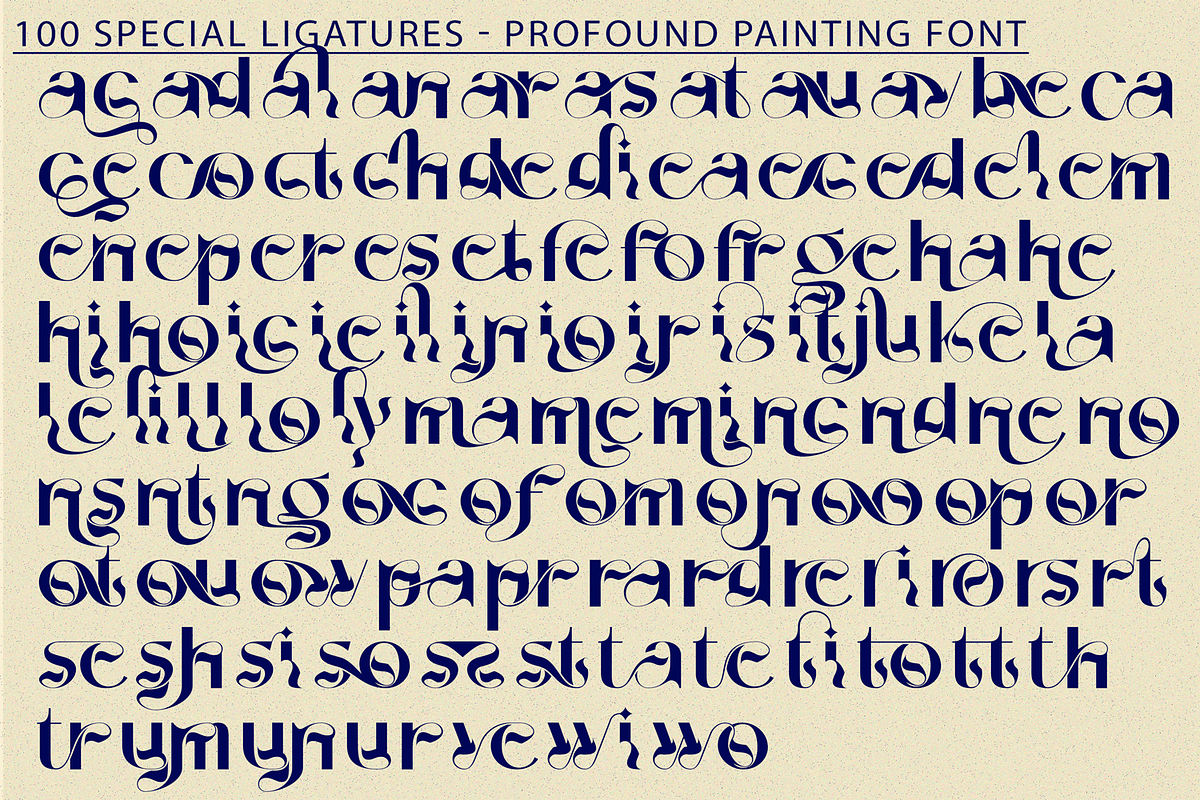 Profound Painting - Ligatures Font, a Sans Serif Font by 177Studio (Photo 7 of 8)