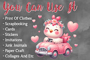 Valentine Cute Chicken Clipart, a Seasonal Illustration by Craft Nest (Thumbnail 5 of 5)