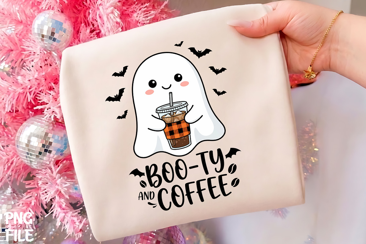 Booty And Coffee Halloween Ghost PNG, a Decorative Illustration by CrexoraLab (Photo 1 of 4)