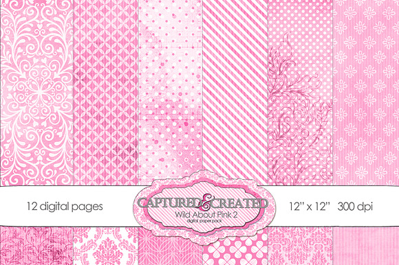 Wild About Pink Set 2 Digital Paper preview 5