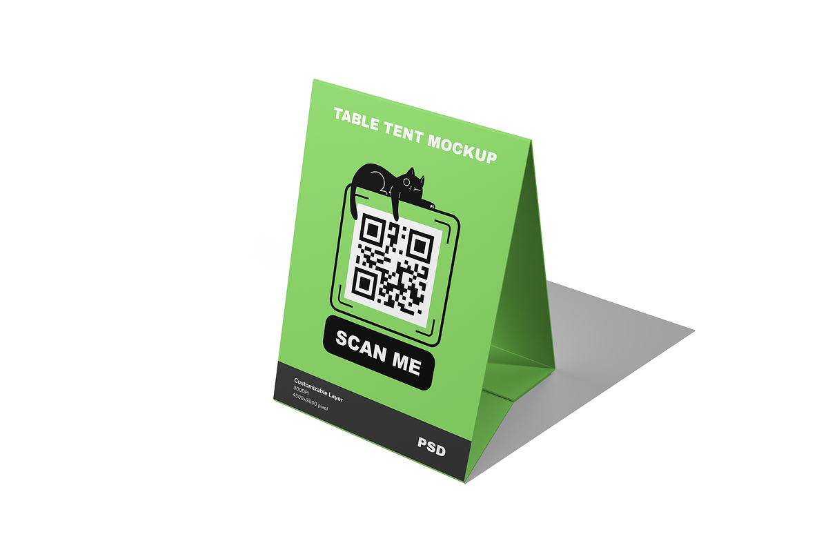 QR Code Table Tent Mockup, an Advertising Mockup by DSNA Mockup (Photo 2 of 3)