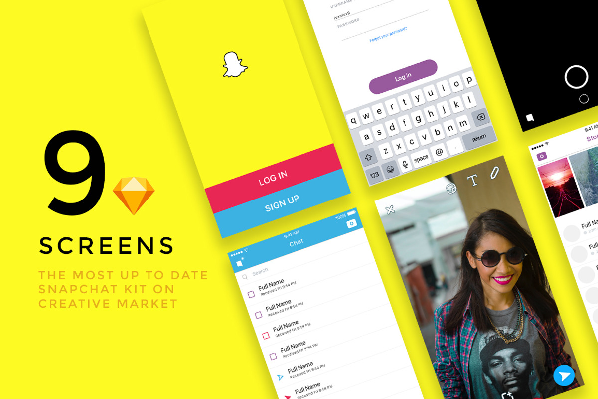NEW Snapchat UI Kit - inc. Stories, an UI Kit Template by Tony Craig