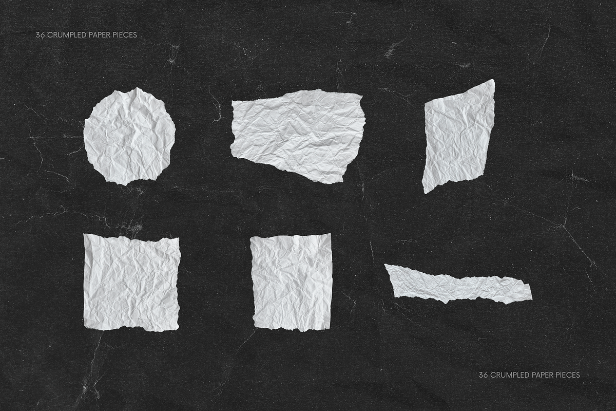 36 White Ripped Crumpled Old Papers, a Texture Graphic by Ksuview (Photo 7 of 9)