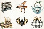 Creepy and Cozy Halloween Clipart, an Illustration by Libby Wishes (Thumbnail 3 of 5)