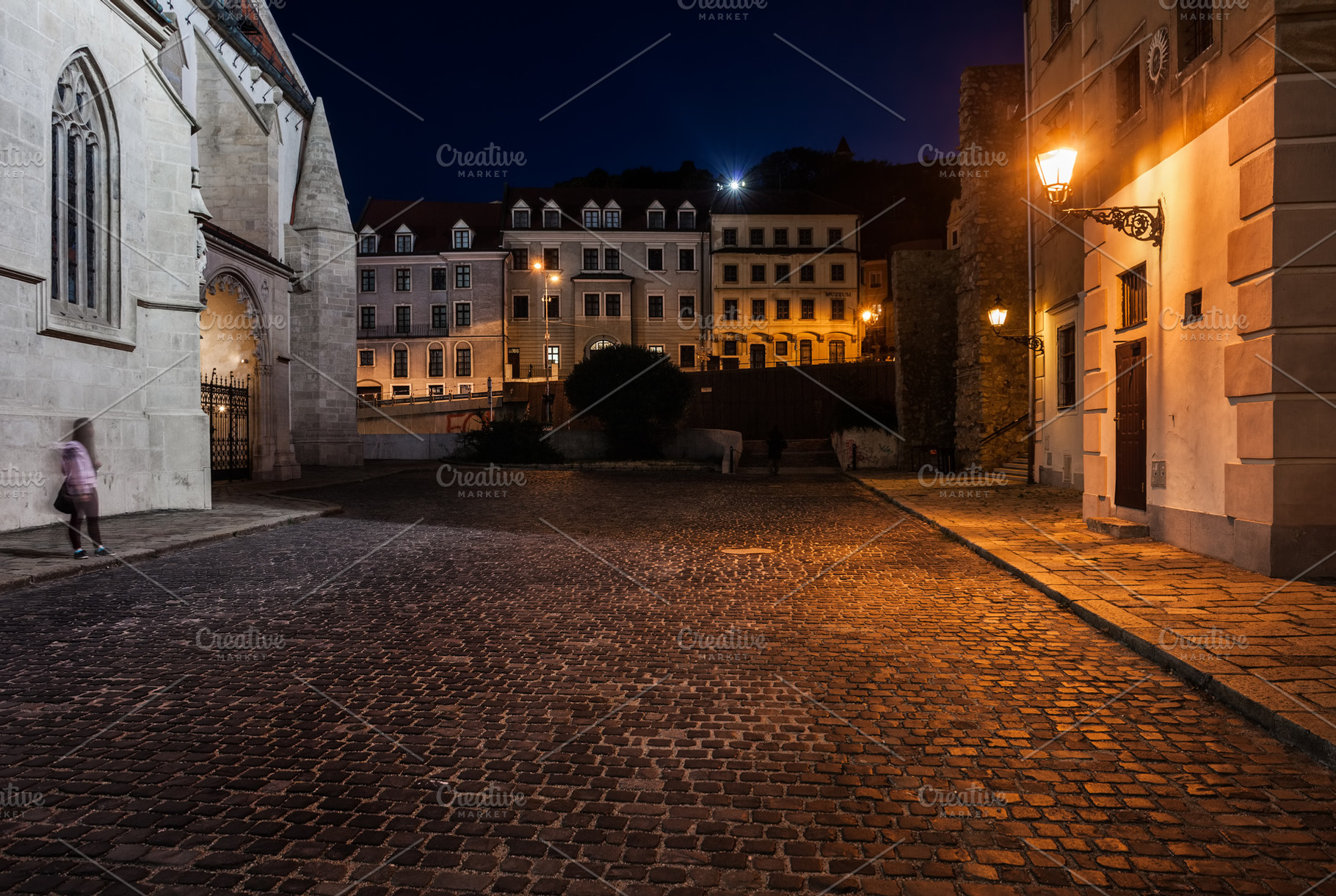Bratislava old town square at night stock photo containing bratislava and old, an Architecture Photo by Artur Bogacki