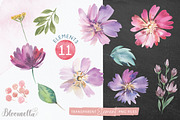 Watercolour Flowers Pink Florals, a Decorative Illustration by Bloomella (Thumbnail 8 of 8)