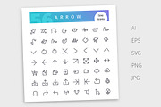 Arrow Line Icons Set, an Outline Icon by Voysla's Shop (Thumbnail 4 of 4)