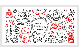 Whimsical Tea Party Collection hand, an Illustration by Lucia Fox
