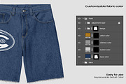 Short denim pants mockup, a Bottom Mockup by Voyage Studio (Thumbnail 3 of 3)
