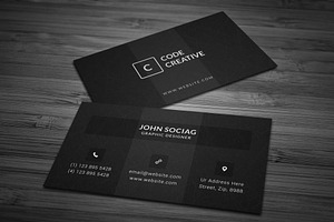 Modern Dark Black Business Cards