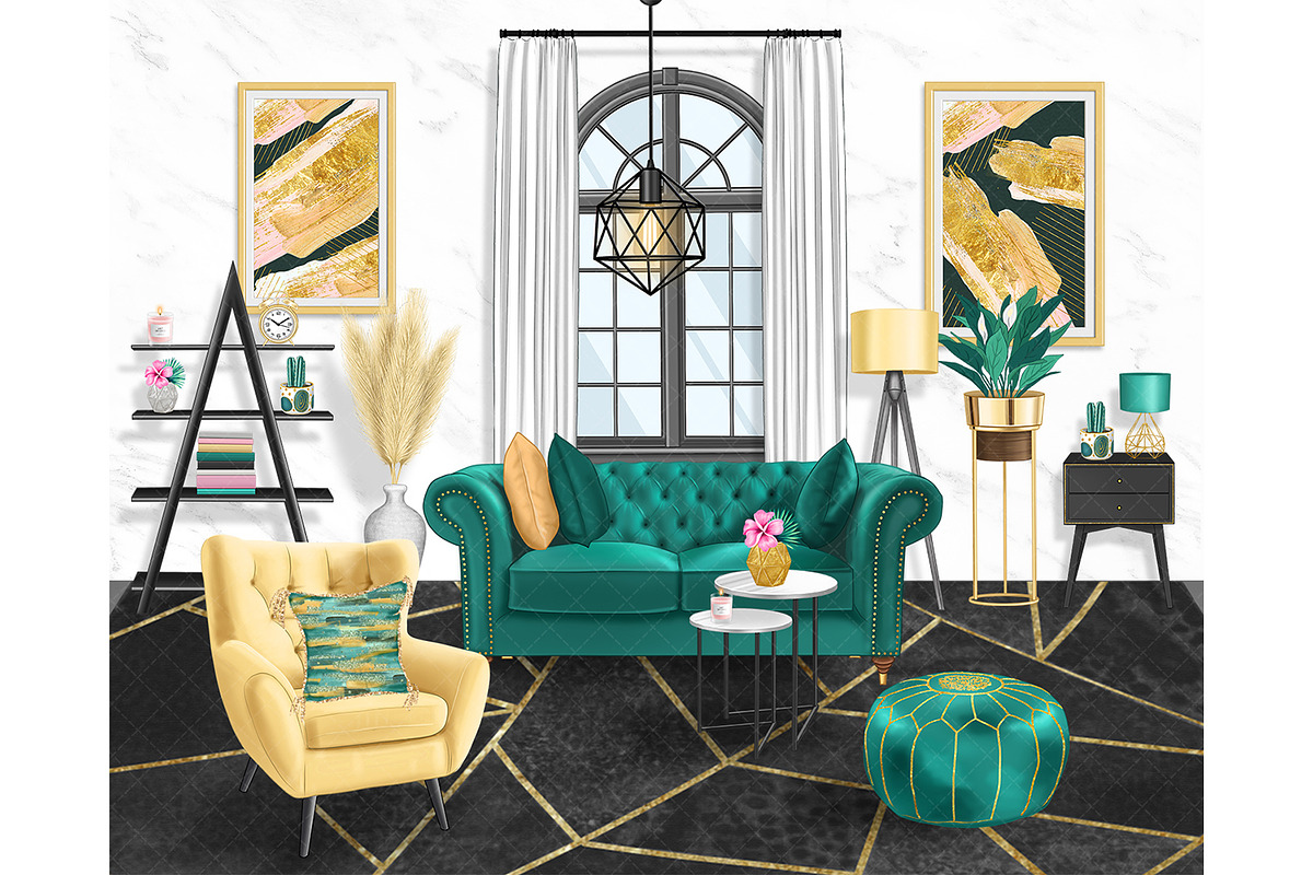 Home Clip Art, furniture design, a Decorative Illustration by Collart Studio (Photo 2 of 9)