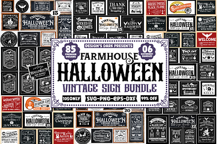 Farmhouse Halloween Sign SVG Bundle