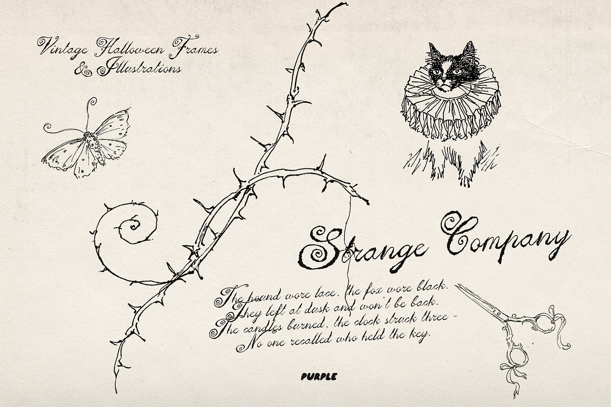 Strange Company Halloween Line Art, a Decorative Illustration by Purple (Photo 4 of 14)