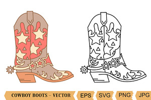 Cowboy Boots Svg, Cowgirl Boots Svg