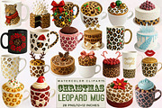 Christmas Leopard Mug  Clipart Bundl, an Illustration by SVGArt (Thumbnail 1 of 8)