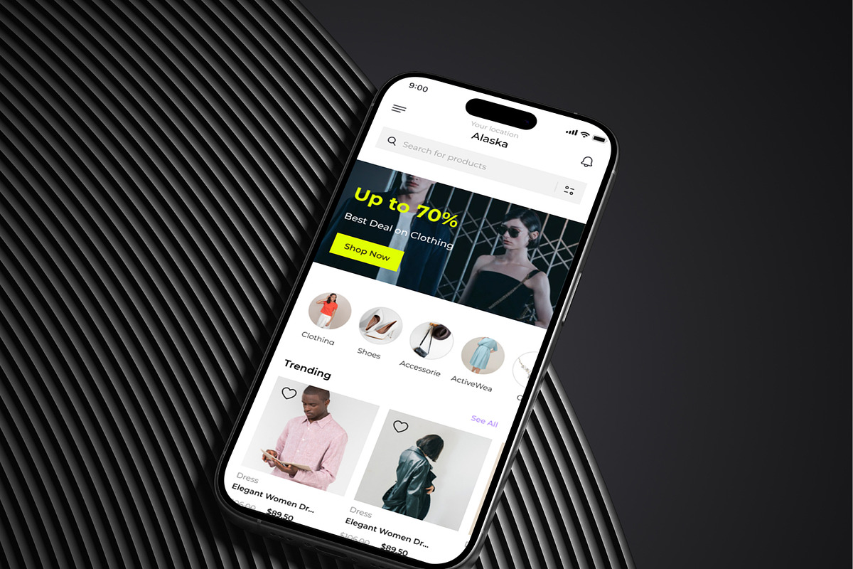Fashionhut E-Commerce Mobile UI kit, an App Template by Ahmed Rubel (Photo 3 of 7)