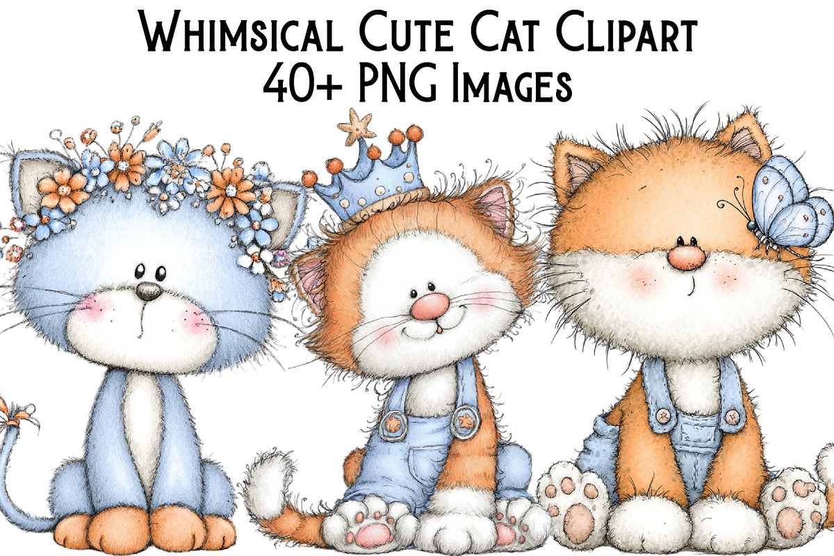 Whimsical Cute Cat Sublimation, an Illustration by Pixels.Craft (Photo 1 of 6)