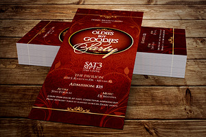 Oldies Goodies Party Ticket Template