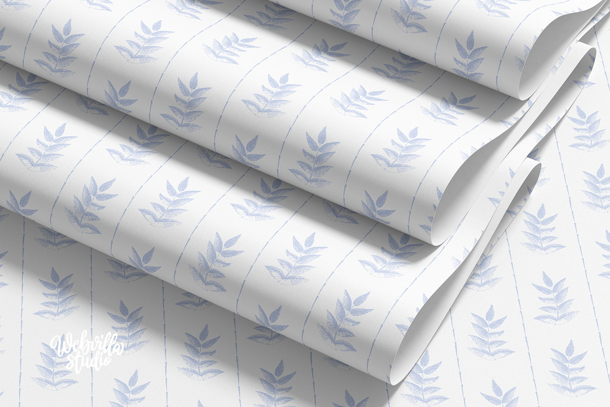 Light Blue Wildflower Wallpapers, a Wallpaper Graphic by Bloomart Studio (Photo 4 of 6)