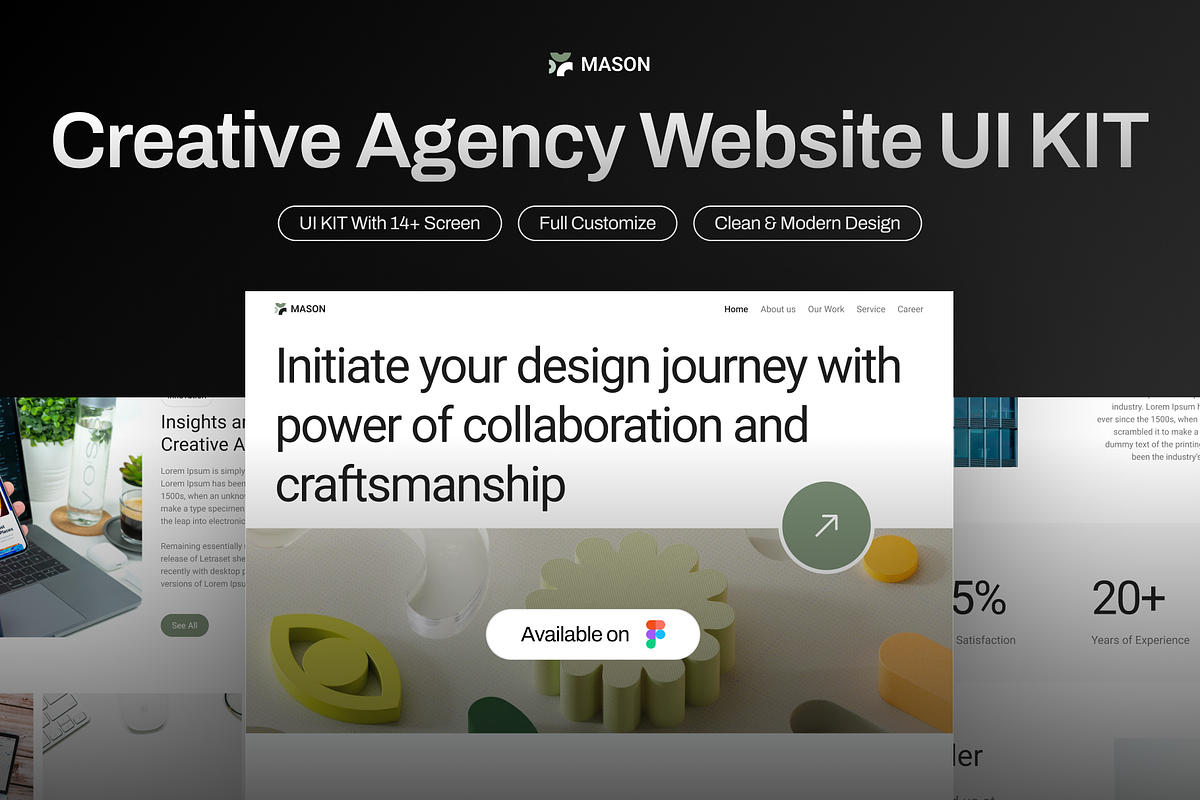 Mason - Company Website UI KIT App, an UI Kit Template by Odama (Photo 1 of 6)