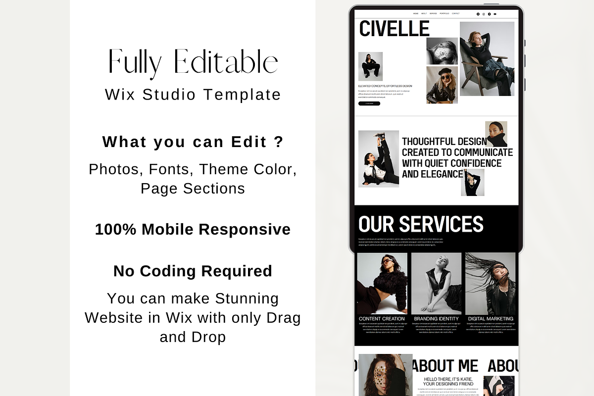 Minimal Wix Studio Landing Page, a Wix Template by AdvertFox (Photo 4 of 9)