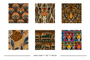 Tiger Retro Art Style Designs, a Pattern Graphic by karenfoleyphoto (Thumbnail 4 of 9)