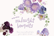 Midnight Botanica - Purple Flowers, a Decorative Illustration by Muse Artist (Thumbnail 7 of 12)