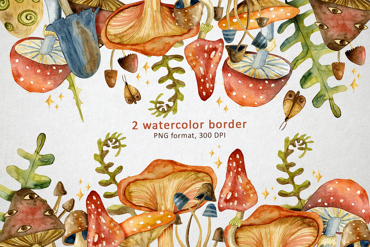 Watercolor Mushrooms, an Illustration by annasokol_ (Photo 4 of 7)