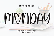 Monday | Script Font, a Script Font by Scratchones (Thumbnail 1 of 9)