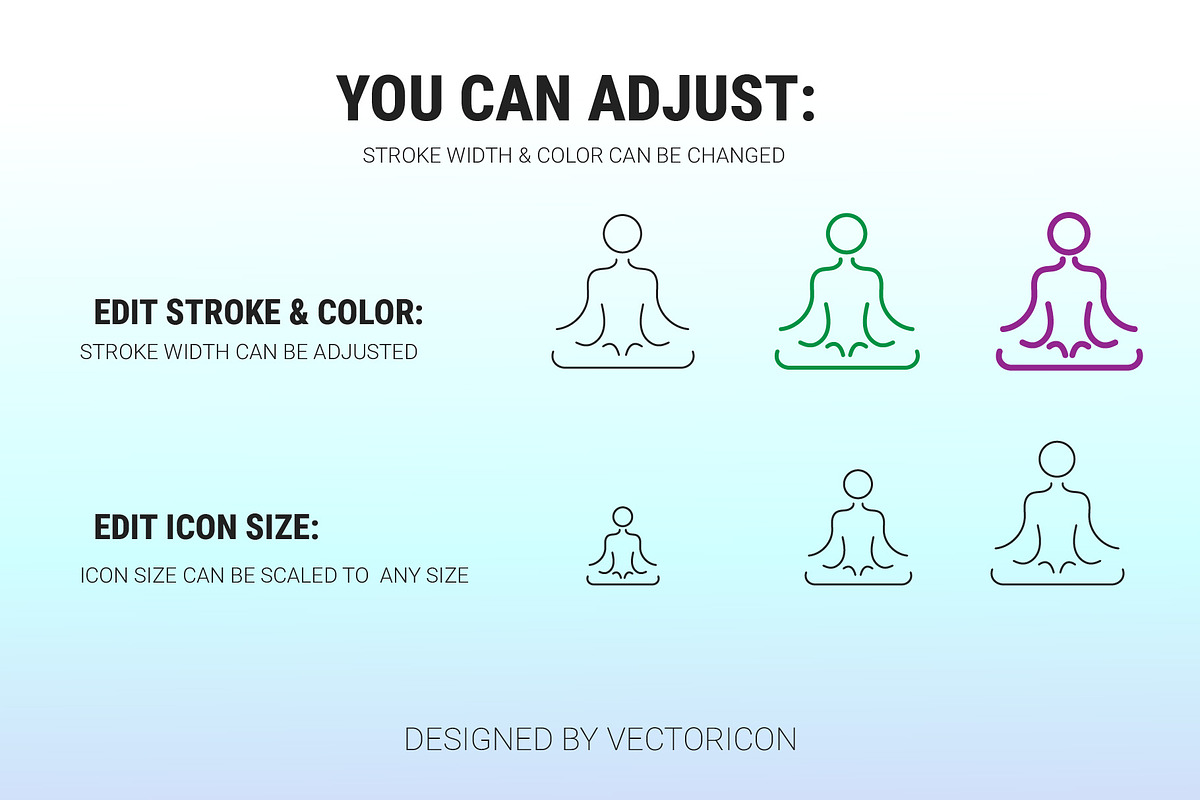 wellness minimalist outline icon set, an Outline Icon by Icons (Photo 3 of 3)