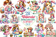 Spring Easter Girls Sublimation PNG, an Illustration by DreamCafeArt (Thumbnail 1 of 5)