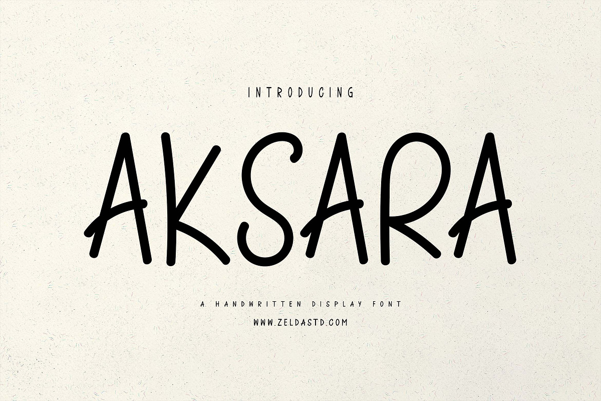 Aksara Display Font, a Handwritten Font by Zelda Graphic (Photo 1 of 5)