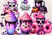 Pastel Goth Halloween Drinks PNG, a Seasonal Illustration by ThatsDesignArt (Thumbnail 1 of 10)