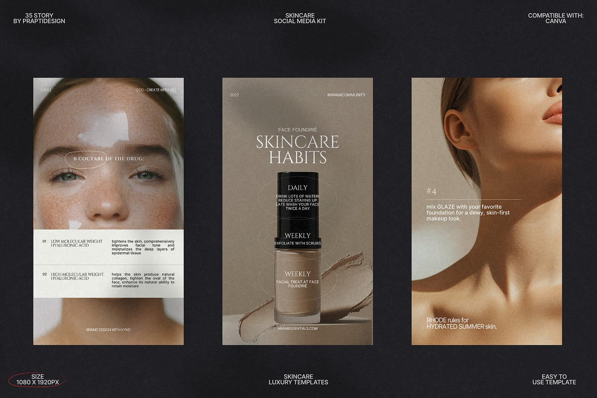 Skincare Story Templates Canva Kit preview 5