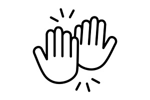 High Five Line Icon, an Icon by Pexelpy