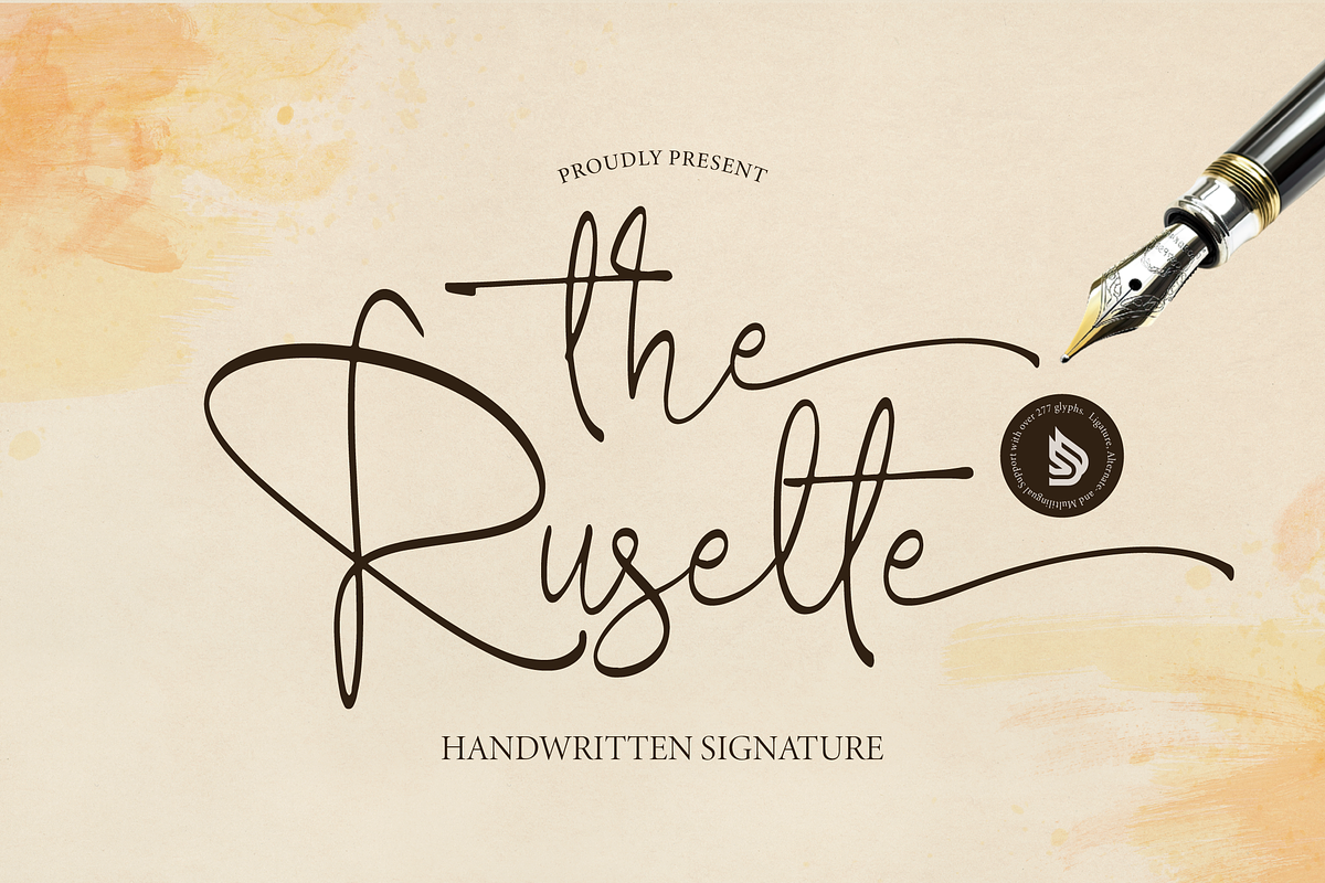 The Ruselte | Handwritten Signature, a Script Font by Denustudios (Photo 1 of 15)