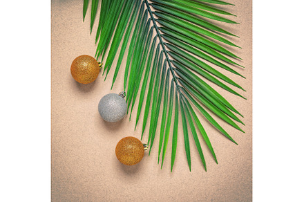 Artificial palm leaves and Christmas, a Holiday Photo by Yulia71